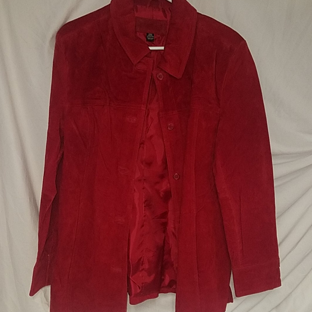 Vintage Jaclyn Smith suede red jacket size larg